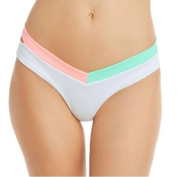NEW Peixoto Jolie Color-blocked Swim Bottom in Strawberry Mint,‎ Size L, V Shape - Picture 1 of 11